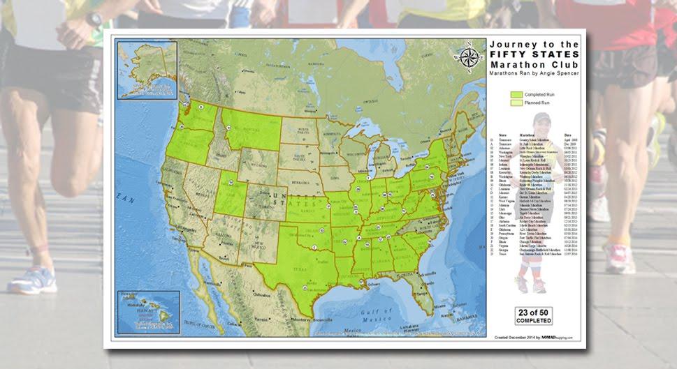 50 States Marathon Club Keepsake Map