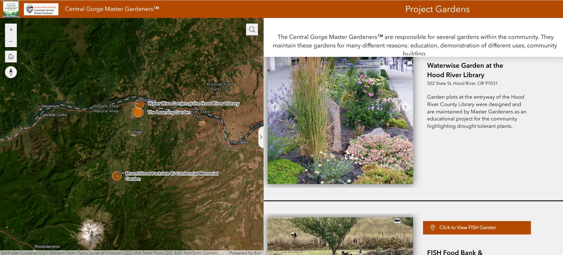 Central Gorge Master Gardeners Web GIS